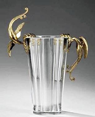 Baccarat Crystal and Bronze Vase